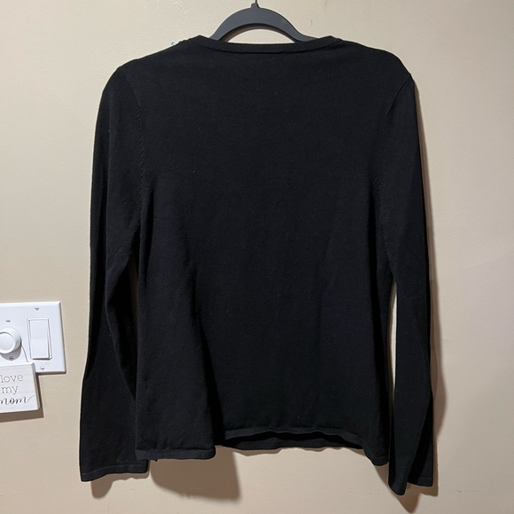 TanJay Black Sparkly Beaded V-neck Sweater - Picture 8 of 11